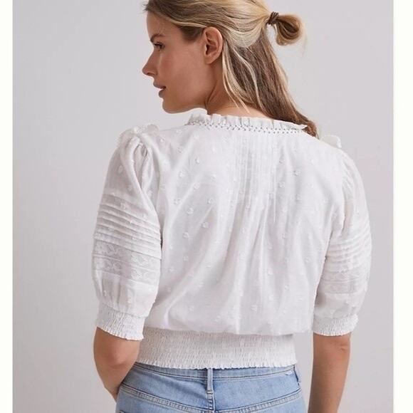 Anthropologie Duet Ginevra Ruffled Embroidered Blouse Size XL - Picture 5 of 16